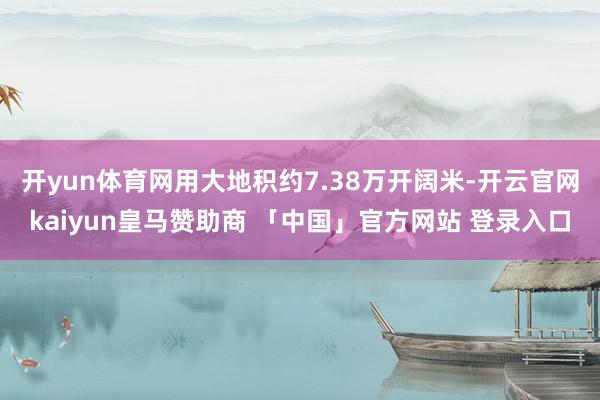 开yun体育网用大地积约7.38万开阔米-开云官网kaiyun皇马赞助商 「中国」官方网站 登录入口