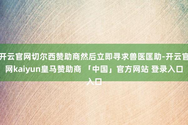 开云官网切尔西赞助商然后立即寻求兽医匡助-开云官网kaiyun皇马赞助商 「中国」官方网站 登录入口